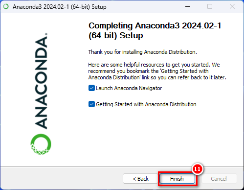 Anaconda 安裝步驟 11.